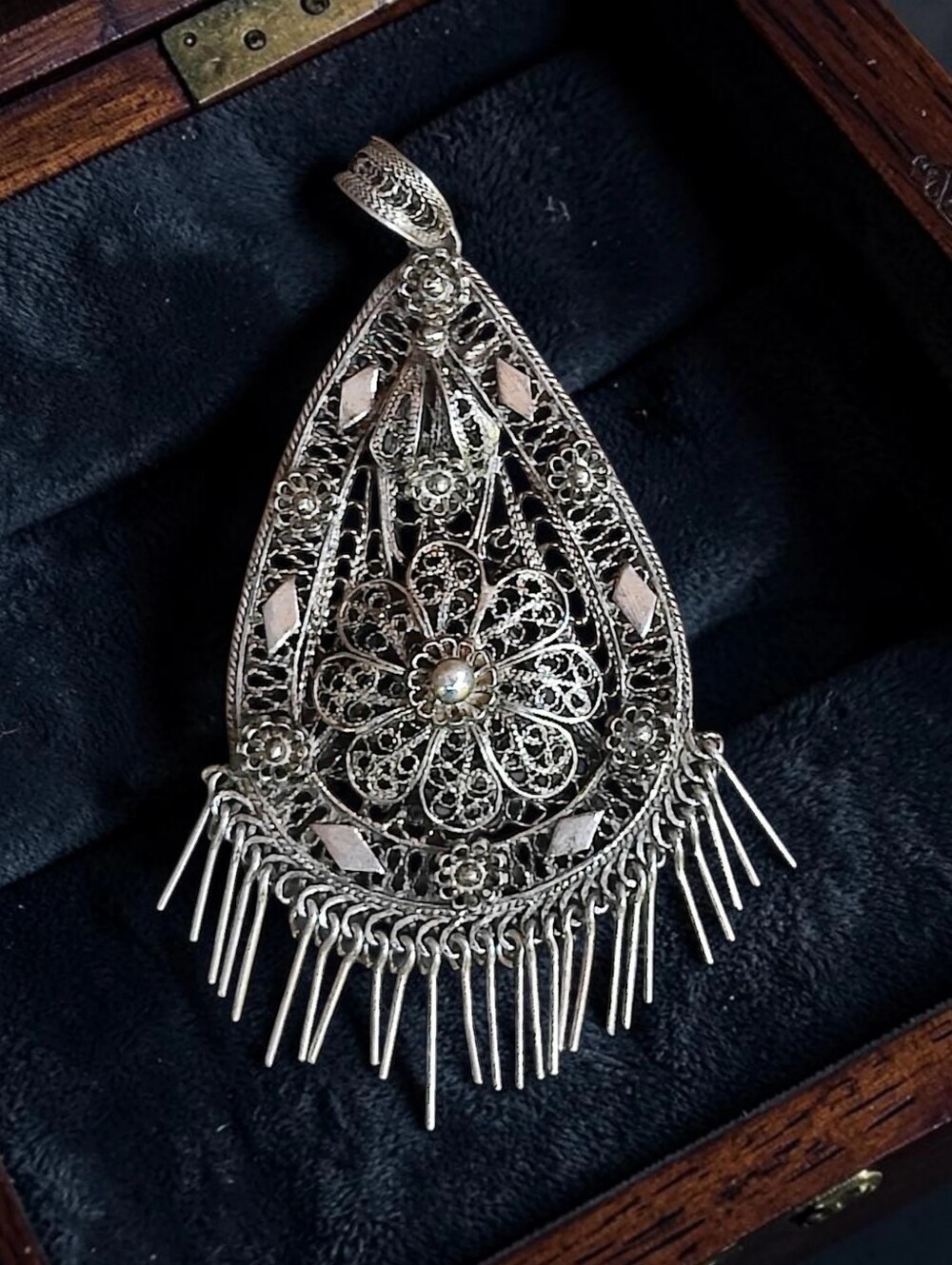 Huge Vintage Sterling Silver Pendant